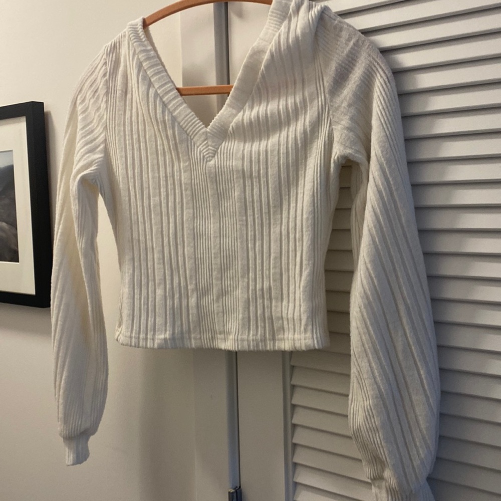 White cropped sweater